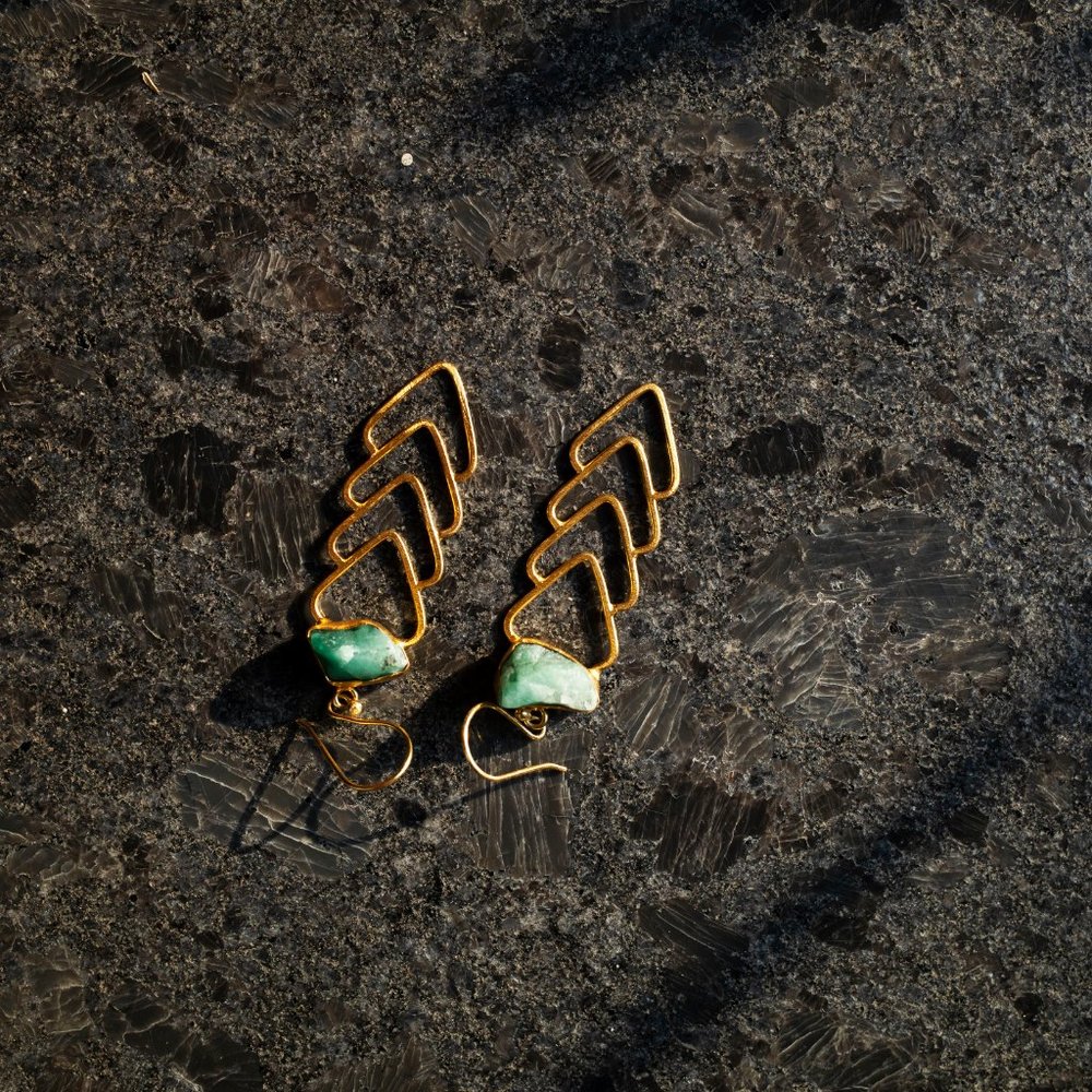 Arrowhead Raw Stone Earrings View 5